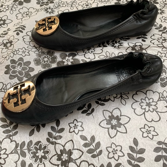Tory Burch Reva Flats, Black, Size 7 - Picture 9 of 11